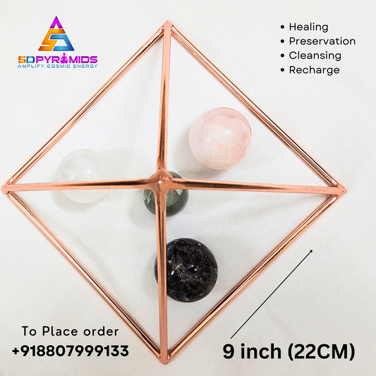 9inch Handmade Pure Copper Healing Pyramid Charger